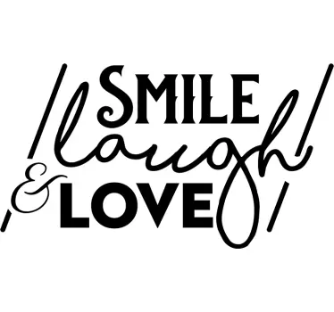 Wandtattoo Wohnzimmer Smile Laugh Love Liebe - TenStickers