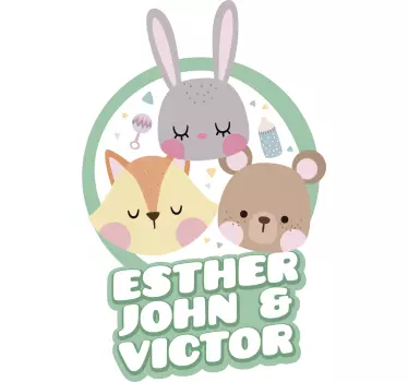 Tiere mit Namen Naby on Board Aufkleber - TenStickers