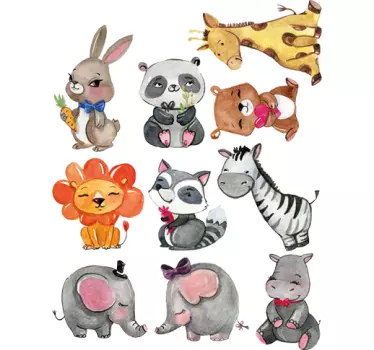Süße Tierbilder Wandtattoos für Kinder - TenStickers