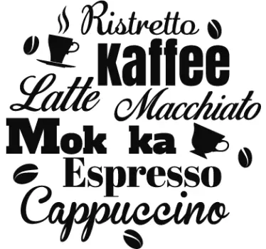 Wandtattoo Uhr Kaffeesorten - TenStickers