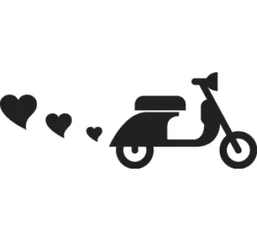Vespa Herz Aufkleber - TenStickers