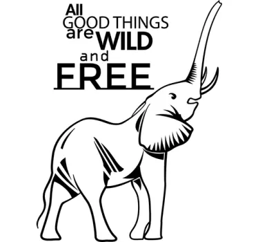 Wandtattoo Elefant Wild and Free - TenStickers