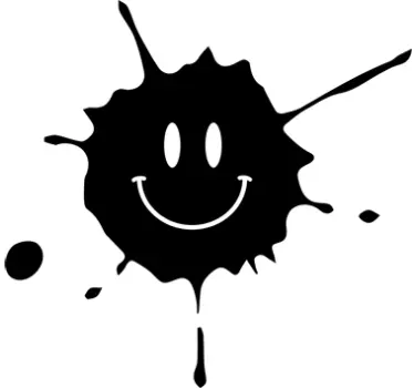 Farbklecks mit Smiley Wandtattoo Jugendzimmer - TenStickers