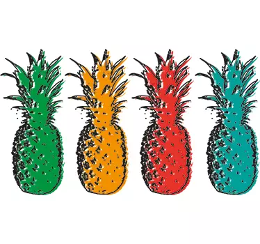 Wandtattoo Ananas Pop Art - TenStickers