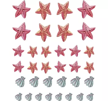 Wandtattoo für Zuhause Seesterne Muscheln - TenStickers
