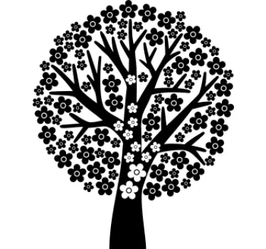 Wandtattoo Blumen Baum - TenStickers