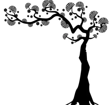 Wandtattoo Baum mit Fächern - TenStickers