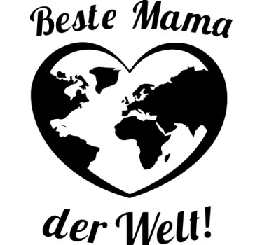 Wandtattoo Beste Mama Herz Weltkarte - TenStickers