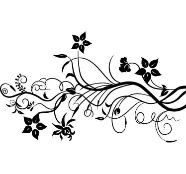 Wandtattoo Blumenranke - TenStickers