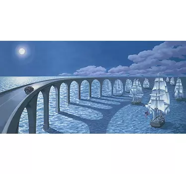 Wandtattoo Brücke im Wasser - TenStickers