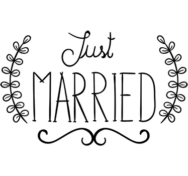 Wandtattoo elegant Just Married - TenStickers