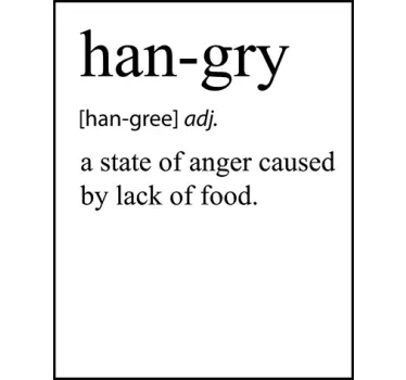 Wandtattoo englisch hangry - TenStickers