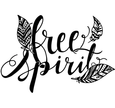 Wandtattoo Jugendzimmer Free Spirit Federn Seele - TenStickers