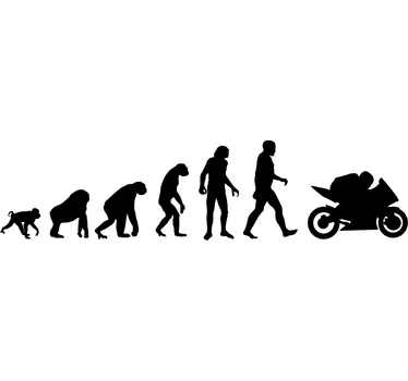 Wandtattoo Evolution zum Motorradfahrer - TenStickers