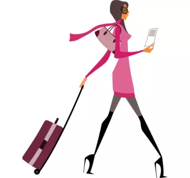 Wandtattoo Fashion-Girl auf Reisen - TenStickers