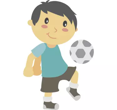 Wandtattoo Fußball spielender Junge - TenStickers