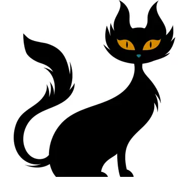 Wandtattoo für Zuhause schwarze Katze - TenStickers