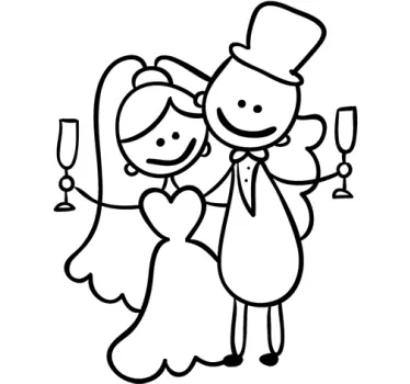 Wandtattoo Hochzeit mit Anstoßen - TenStickers