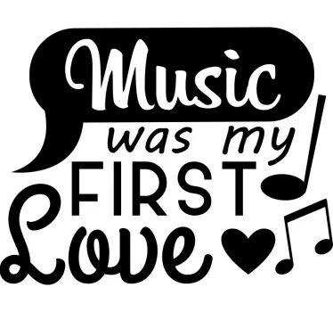 Text Aufkleber First Love Musik - TenStickers