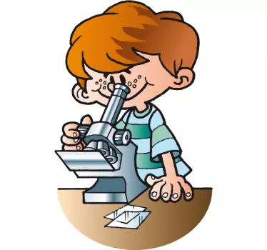 Wandtattoo Junge am Mikroskop - TenStickers