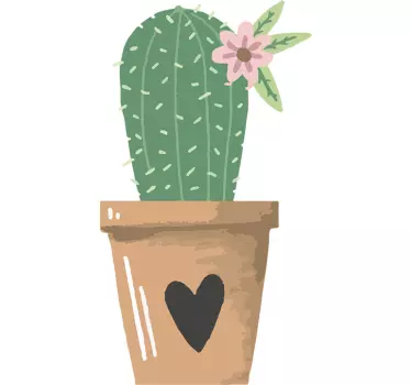 Wandtattoo Kaktus mit Blume - TenStickers