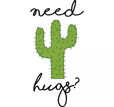 Wandtattoo Kaktus "Need Hugs?" - TenStickers