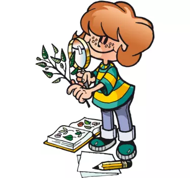 Wandtattoo Kind beobachtet die Natur - TenStickers