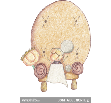Wandtattoo Kinderzimmer strickende Omi - TenStickers