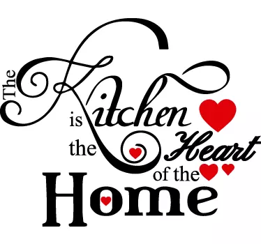 Wandtattoo Kitchen Heart - TenStickers