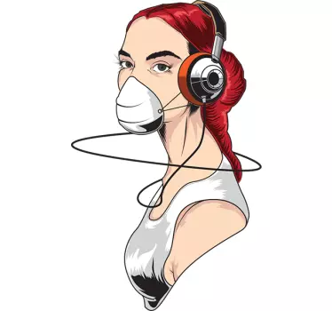 Wandtattoo Love Music Mädchen - TenStickers