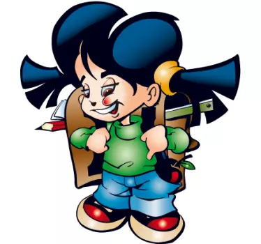 Wandtattoo Mädchen geht zur Schule - TenStickers