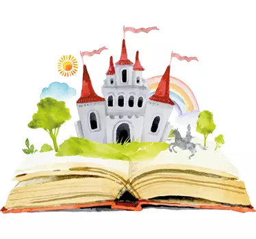 Wandtattoo Märchenbuch mit Schloss - TenStickers