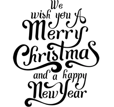 Wandtattoo Merry Christmas Happy New Year - TenStickers