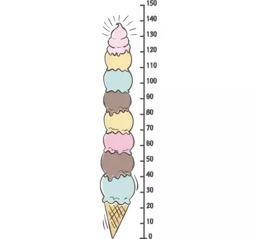 Wandtattoo Messlatte Eiswaffel - TenStickers