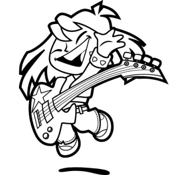 Wandtattoo Musik Kind mit E-Gitarre - TenStickers