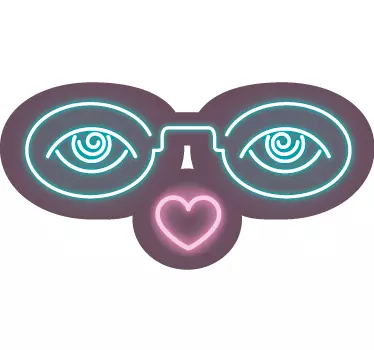 Wandtattoo Neon Brille - TenStickers