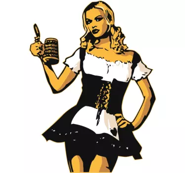 Wandtattoo Oktoberfest Mädchen im Dirndl - TenStickers