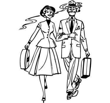 Wandtattoo Paar auf Reisen - TenStickers