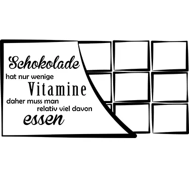 Wandtattoo Schokolade hat nur wenige Vitamine - TenStickers