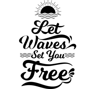 Wandtattoo Schriftzug Let Waves - TenStickers