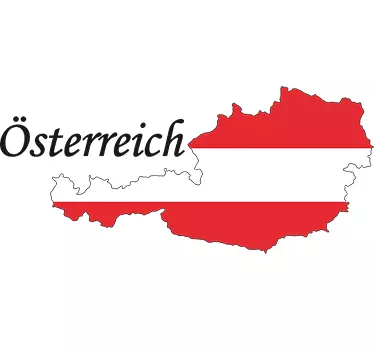 Wandtattoo Silouhette Österreich Fahne - TenStickers