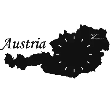 Wandtattoo Silouhette Österreich Wanduhr - TenStickers