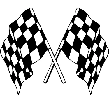 Wandtattoo Sport Autorennen Flaggen - TenStickers