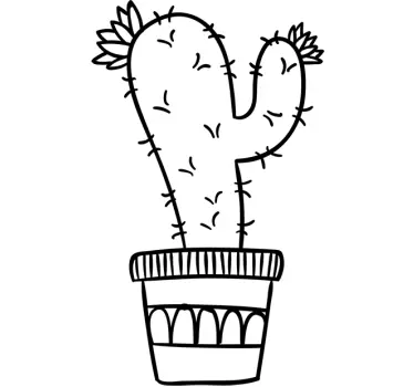 Wandtattoo Topfpflanze Kaktus - TenStickers