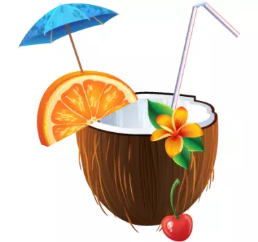 Wandtattoo tropische Kokusnuss - TenStickers