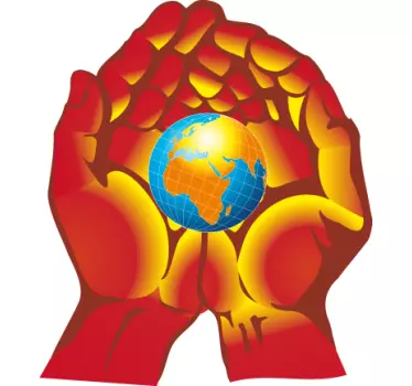 Wandtattoo Welt in den Händen - TenStickers