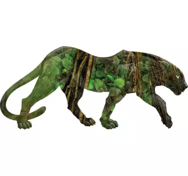 Wandtattoo Wildes Tier Panther mit Dschungelprint - TenStickers