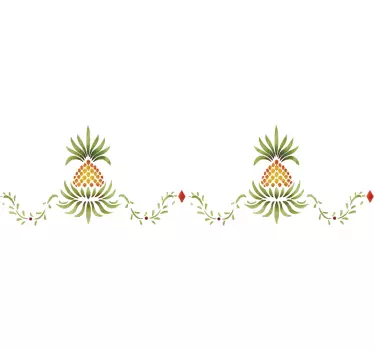 Bordüre selbstklebend Ananas Ornament verziert - TenStickers