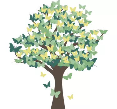 Wandtattoo Jugendzimmer Baum mit Schmetterlingen - TenStickers