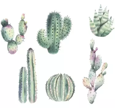 Aufkleber Ranke Pflanze Kaktus Arten Nordisch - TenStickers
